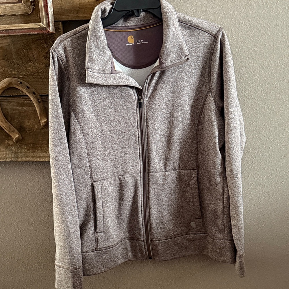 Carhartt Women’s Heathered Brown Zip-Up Sweater
